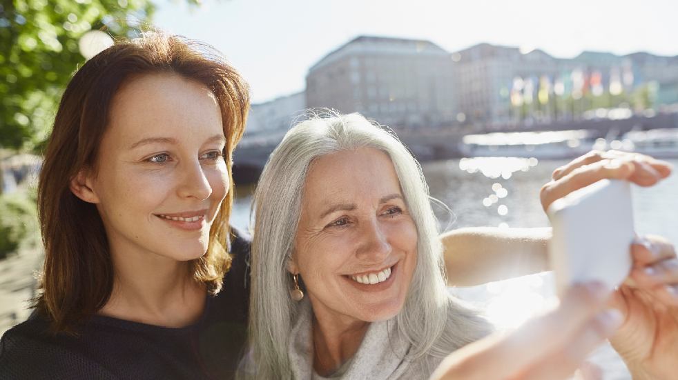 Quality time woman and mother taking a selfie